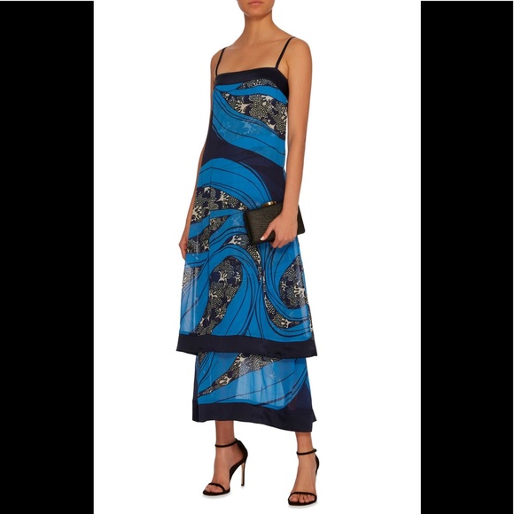 ❤️SOLD❤️WARM dress Carolyn Blue Wavy Length Dress - Picture 4 of 10